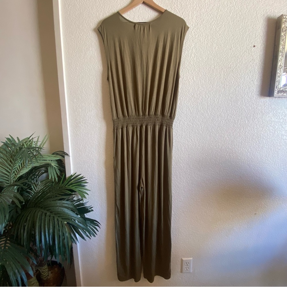 Michael Stars Green Oliver Jumpsuit Scoop Neck With Tie Sleeveless Size Med - Picture 7 of 8